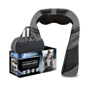 RESTECK Shiatsu Massager Neck and Back with Heat Deep Tissue 3D Kneading Sealed